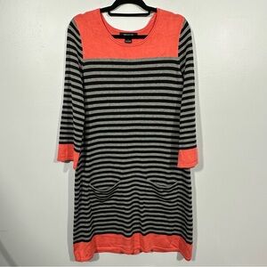 Long Sleeve Striped Sweater Dress Size Large